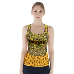 Lizards In Love In The Land Of Flowers Racer Back Sports Top by pepitasart