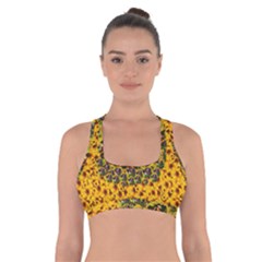 Lizards In Love In The Land Of Flowers Cross Back Sports Bra by pepitasart