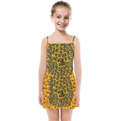 Lizards In Love In The Land Of Flowers Kids  Summer Sun Dress by pepitasart