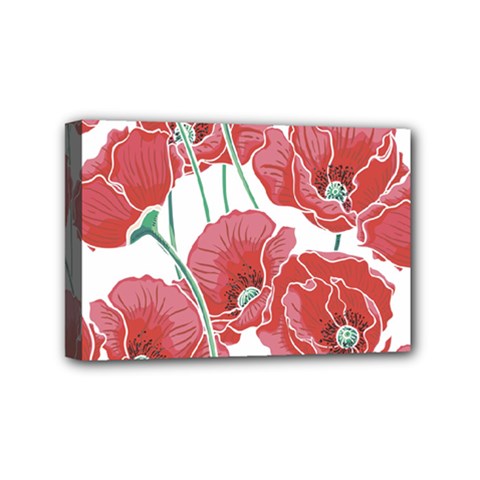 Red Poppy Flowers Mini Canvas 6  X 4  (stretched) by goljakoff