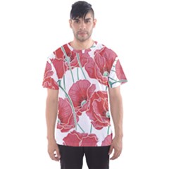 Red Poppy Flowers Men s Sport Mesh Tee