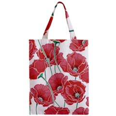 Red Poppy Flowers Zipper Classic Tote Bag by goljakoff