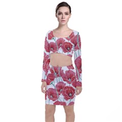 Red Poppy Flowers Top And Skirt Sets by goljakoff