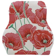 Red Poppy Flowers Car Seat Velour Cushion  by goljakoff