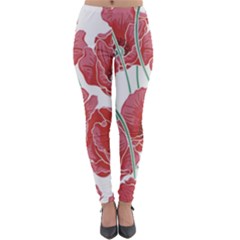 Red Poppy Flowers Lightweight Velour Leggings by goljakoff