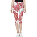 Red poppy flowers Inside Out Lightweight Velour Capri Leggings  View3