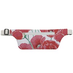 Red Poppy Flowers Active Waist Bag by goljakoff