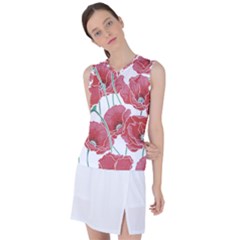 Red Poppy Flowers Women s Sleeveless Sports Top by goljakoff