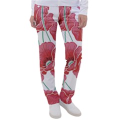 Red Poppy Flowers Women s Casual Pants by goljakoff