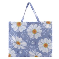 Chamomile Flower Zipper Large Tote Bag by goljakoff