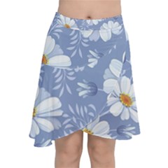 Chamomile Flower Chiffon Wrap Front Skirt by goljakoff