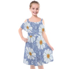 Chamomile Flower Kids  Cut Out Shoulders Chiffon Dress by goljakoff