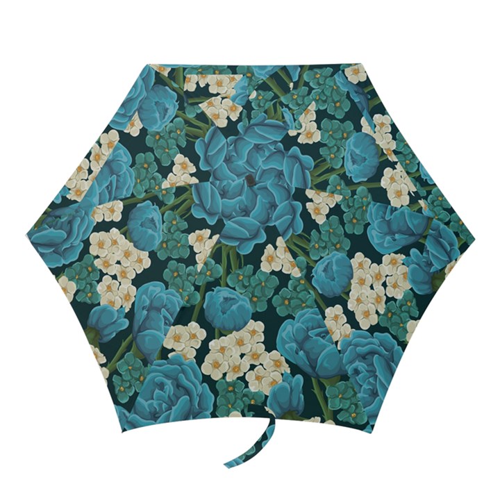 Blue roses Mini Folding Umbrellas