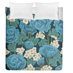 Blue Roses Duvet Cover Double Side (queen Size)