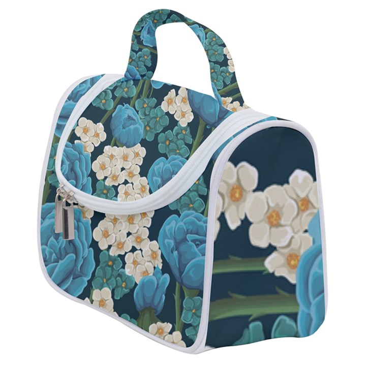 Blue roses Satchel Handbag