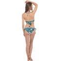 Blue roses Cross Front Halter Bikini Set View2