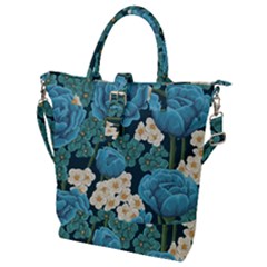 Blue Roses Buckle Top Tote Bag by goljakoff