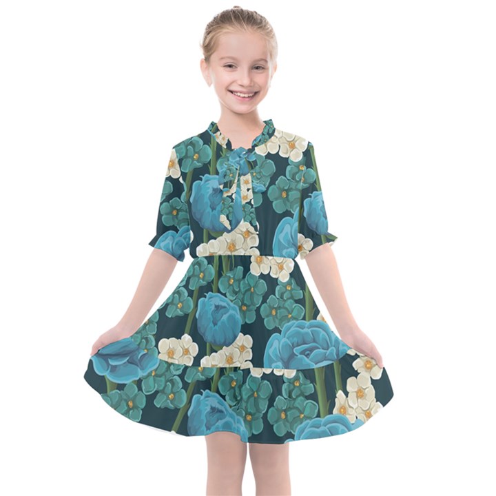 Blue roses Kids  All Frills Chiffon Dress