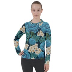 Blue roses Women s Pique Long Sleeve Tee