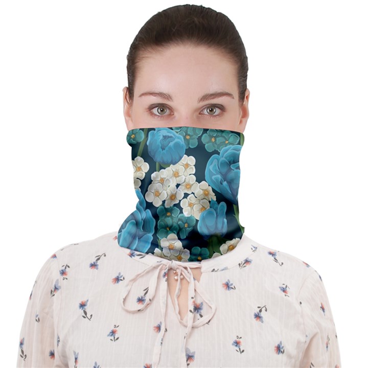 Blue roses Face Covering Bandana (Adult)