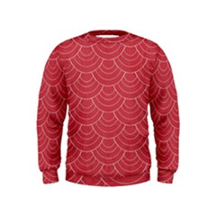 Red Sashiko Kids  Sweatshirt by goljakoff