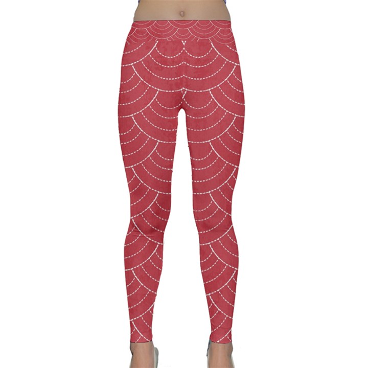 Red sashiko Classic Yoga Leggings