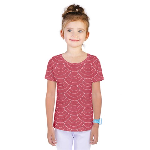 Red Sashiko Kids  One Piece Tee by goljakoff