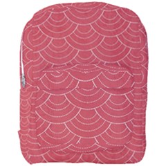 Red Sashiko Full Print Backpack by goljakoff