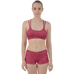 Red Sashiko Perfect Fit Gym Set by goljakoff