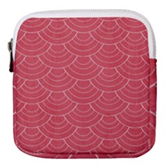 Red Sashiko Mini Square Pouch by goljakoff