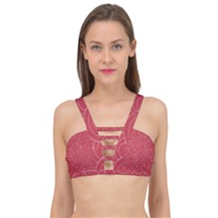 Red Sashiko Cage Up Bikini Top by goljakoff