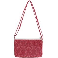 Red Sashiko Double Gusset Crossbody Bag by goljakoff