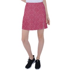 Red Sashiko Tennis Skirt by goljakoff