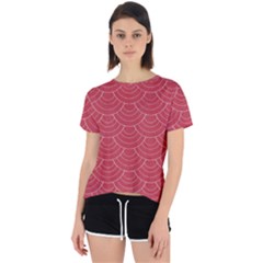 Red Sashiko Open Back Sport Tee by goljakoff