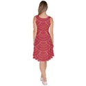 Red sashiko Knee Length Skater Dress With Pockets View4