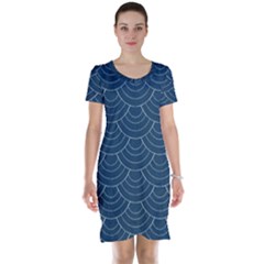 Blue Sashiko Short Sleeve Nightdress by goljakoff