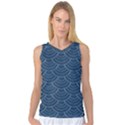 Blue sashiko Women s Basketball Tank Top View1