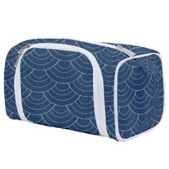 Blue Sashiko Toiletries Pouch by goljakoff