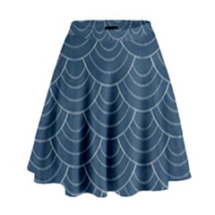 Blue Sashiko High Waist Skirt by goljakoff