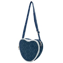 Blue Sashiko Heart Shoulder Bag by goljakoff