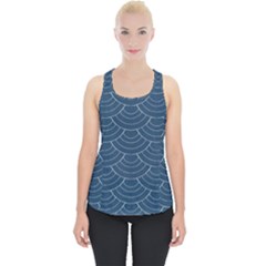 Blue Sashiko Piece Up Tank Top by goljakoff