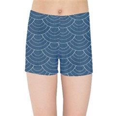 Blue Sashiko Kids  Sports Shorts