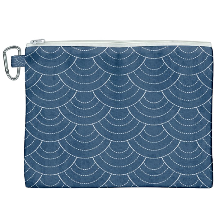 Blue sashiko Canvas Cosmetic Bag (XXL)