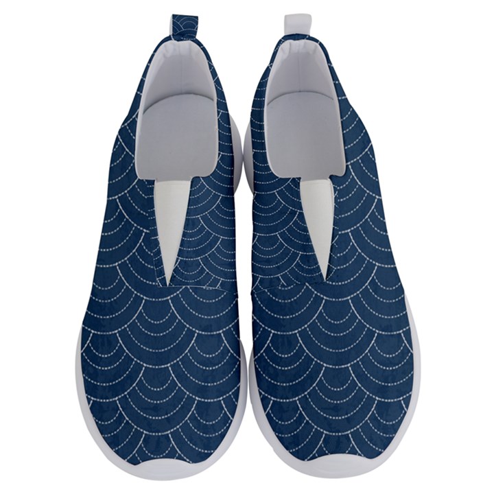 Blue sashiko No Lace Lightweight Shoes