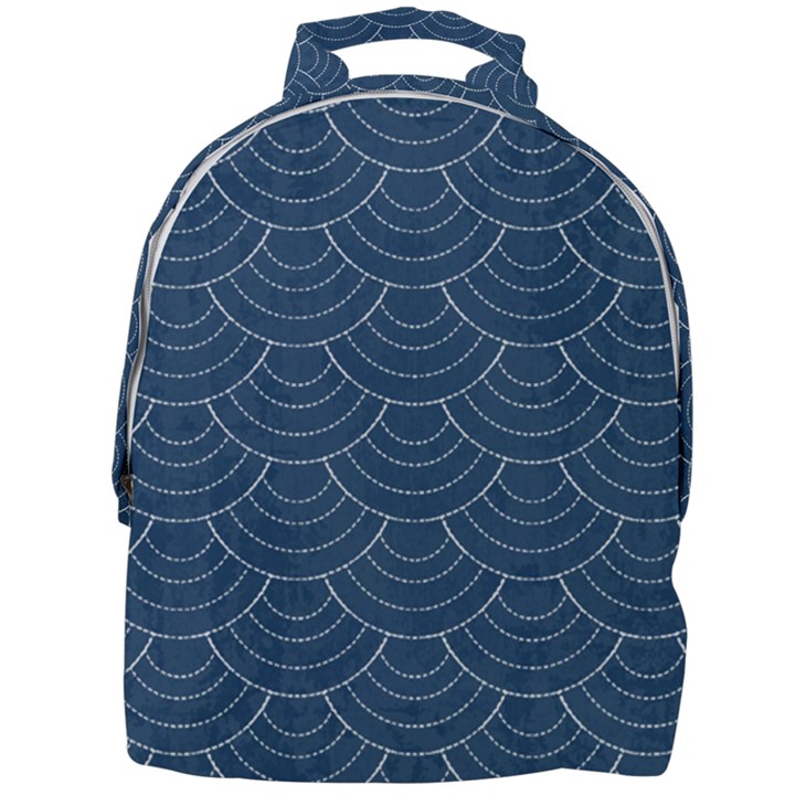 Blue sashiko Mini Full Print Backpack