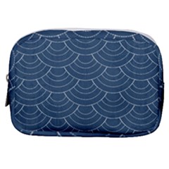 Blue Sashiko Make Up Pouch (small) by goljakoff