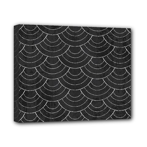 Black Sashiko Ornament Canvas 10  X 8  (stretched) by goljakoff