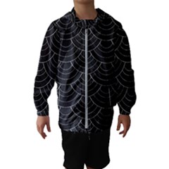 Black Sashiko Ornament Kids  Hooded Windbreaker by goljakoff