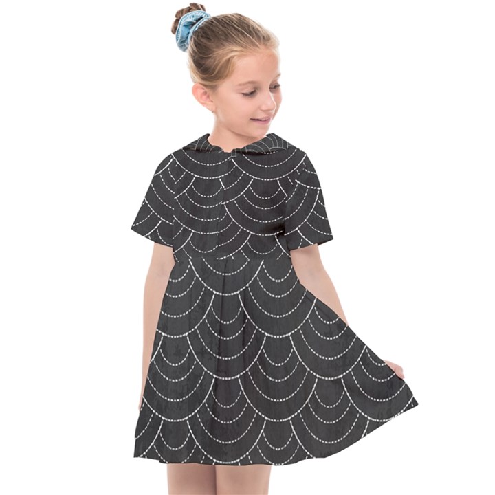 Black sashiko ornament Kids  Sailor Dress