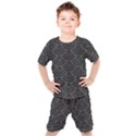 Black sashiko ornament Kids  Tee and Shorts Set View1